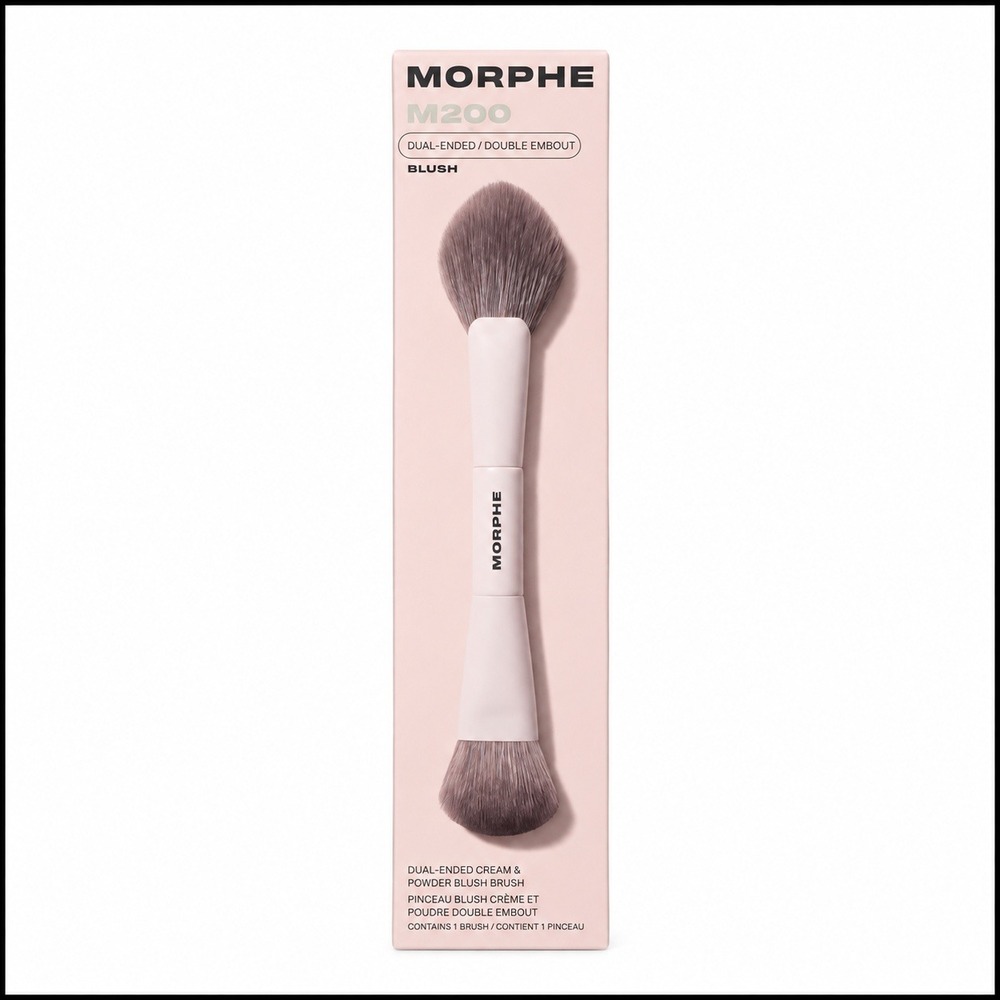 Morphe M200 Dual-Ended Cream & Powder Blush Brush Antibacterial Vegan New